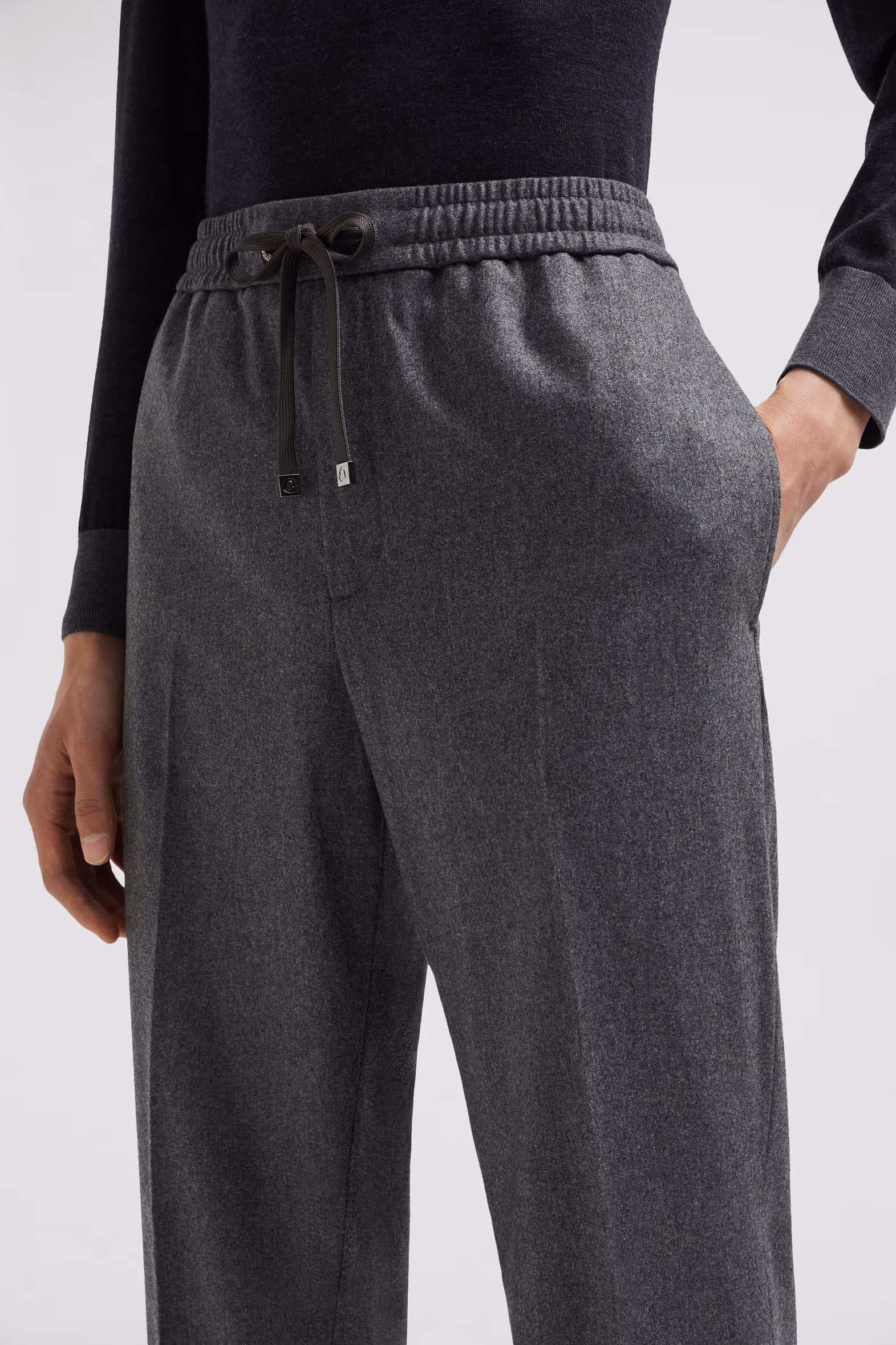 Pantalon de survêtement en cachemire mélangé Hommes Gris foncé Moncler 4